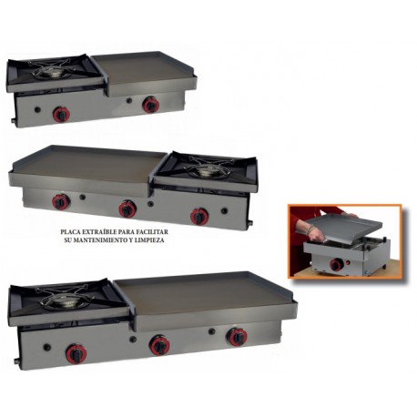 Plancha a gas con fogon (varias medidas)