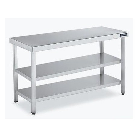Mesa trabajo central con estante