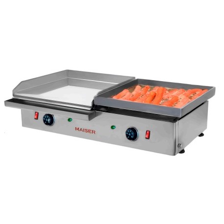 Plancha eléctrica con gran frankfurt cromo duro