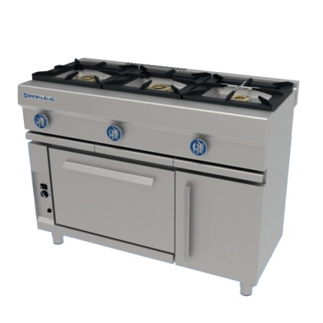 Cocina Repagas 3 fuegos con horno y gratinador