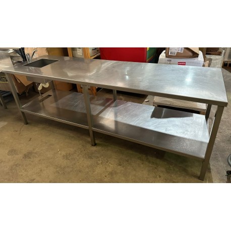 Mesa de trabajo central con fregadero 2550x750 OCASIÓN