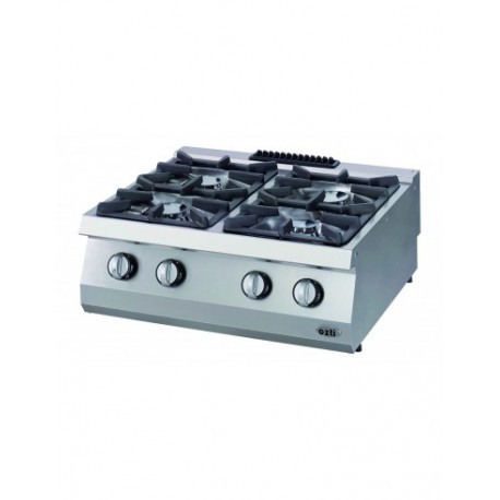 Cocina a gas sobremostrador 4 fuegos fondo 700